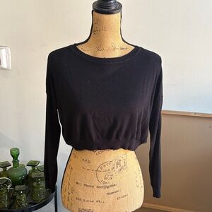 Black Women's Crop Sweater